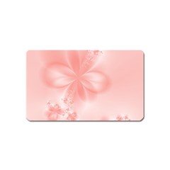 Pastel Coral Floral Print Magnet (name Card) by SpinnyChairDesigns