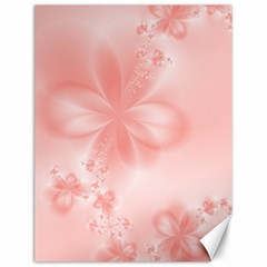 Pastel Coral Floral Print Canvas 12  X 16  by SpinnyChairDesigns