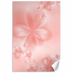 Pastel Coral Floral Print Canvas 20  X 30  by SpinnyChairDesigns