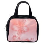 Pastel Coral Floral Print Classic Handbag (One Side) Front