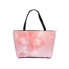 Pastel Coral Floral Print Classic Shoulder Handbag by SpinnyChairDesigns