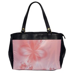 Pastel Coral Floral Print Oversize Office Handbag by SpinnyChairDesigns