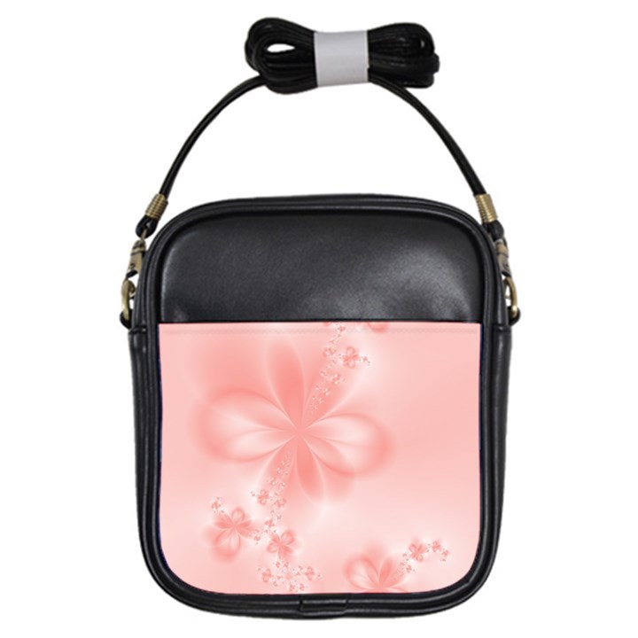 Pastel Coral Floral Print Girls Sling Bag