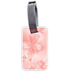 Pastel Coral Floral Print Luggage Tag (one Side) by SpinnyChairDesigns