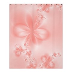 Pastel Coral Floral Print Shower Curtain 60  X 72  (medium)  by SpinnyChairDesigns