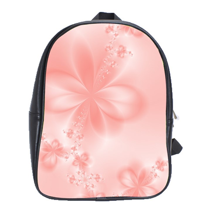 Pastel Coral Floral Print School Bag (XL)