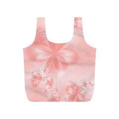 Pastel Coral Floral Print Full Print Recycle Bag (s) by SpinnyChairDesigns