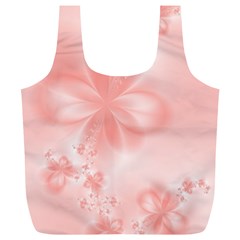 Pastel Coral Floral Print Full Print Recycle Bag (xl) by SpinnyChairDesigns