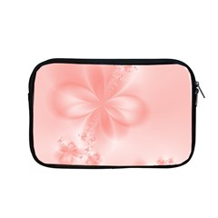 Pastel Coral Floral Print Apple Macbook Pro 13  Zipper Case by SpinnyChairDesigns