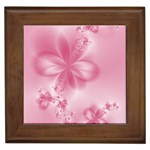 Blush Pink Floral Print Framed Tile Front