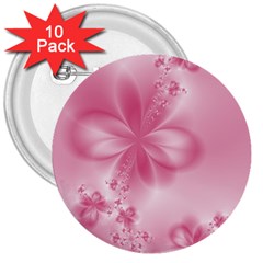 Blush Pink Floral Print 3  Buttons (10 Pack)  by SpinnyChairDesigns