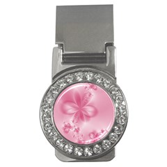 Blush Pink Floral Print Money Clips (cz)  by SpinnyChairDesigns