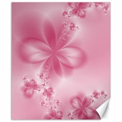 Blush Pink Floral Print Canvas 8  X 10  by SpinnyChairDesigns