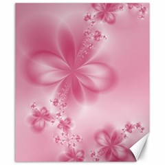 Blush Pink Floral Print Canvas 20  X 24  by SpinnyChairDesigns