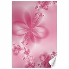 Blush Pink Floral Print Canvas 24  X 36  by SpinnyChairDesigns