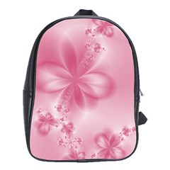 Blush Pink Floral Print School Bag (large) by SpinnyChairDesigns