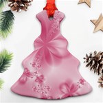 Blush Pink Floral Print Ornament (Christmas Tree)  Front