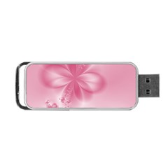 Blush Pink Floral Print Portable Usb Flash (one Side) by SpinnyChairDesigns