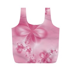 Blush Pink Floral Print Full Print Recycle Bag (m) by SpinnyChairDesigns