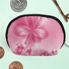 Blush Pink Floral Print Accessory Pouch (medium) by SpinnyChairDesigns