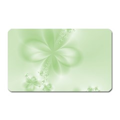 Tea Green Floral Print Magnet (rectangular) by SpinnyChairDesigns