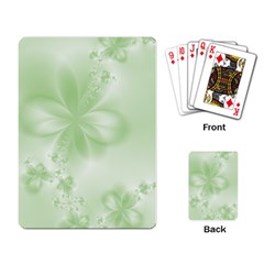 Tea Green Floral Print Playing Cards Single Design (rectangle) by SpinnyChairDesigns