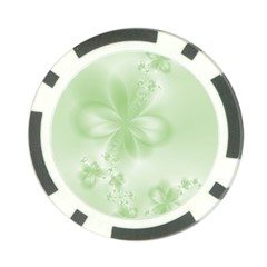 Tea Green Floral Print Poker Chip Card Guard by SpinnyChairDesigns