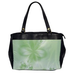 Tea Green Floral Print Oversize Office Handbag by SpinnyChairDesigns