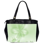 Tea Green Floral Print Oversize Office Handbag (2 Sides) Back