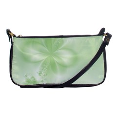 Tea Green Floral Print Shoulder Clutch Bag by SpinnyChairDesigns