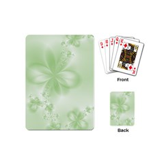 Tea Green Floral Print Playing Cards Single Design (mini) by SpinnyChairDesigns