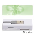 Tea Green Floral Print Memory Card Reader (Stick) Front