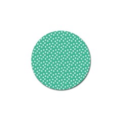 Biscay Green White Floral Print Golf Ball Marker (4 Pack) by SpinnyChairDesigns