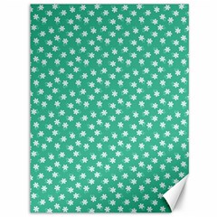 Biscay Green White Floral Print Canvas 36  X 48  by SpinnyChairDesigns