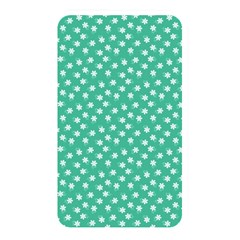 Biscay Green White Floral Print Memory Card Reader (rectangular) by SpinnyChairDesigns