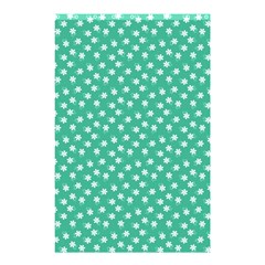 Biscay Green White Floral Print Shower Curtain 48  X 72  (small)  by SpinnyChairDesigns