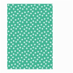 Biscay Green White Floral Print Small Garden Flag (two Sides) by SpinnyChairDesigns