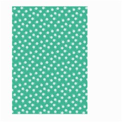 Biscay Green White Floral Print Large Garden Flag (two Sides) by SpinnyChairDesigns