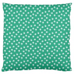 Biscay Green White Floral Print Standard Flano Cushion Case (one Side) by SpinnyChairDesigns