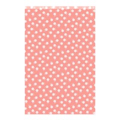 Coral Pink White Floral Print Shower Curtain 48  X 72  (small)  by SpinnyChairDesigns