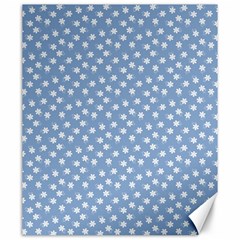 Faded Blue White Floral Print Canvas 20  X 24  by SpinnyChairDesigns