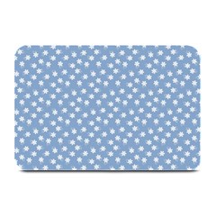 Faded Blue White Floral Print Plate Mats by SpinnyChairDesigns