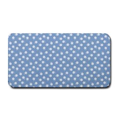 Faded Blue White Floral Print Medium Bar Mats by SpinnyChairDesigns