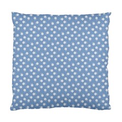 Faded Blue White Floral Print Standard Cushion Case (two Sides) by SpinnyChairDesigns