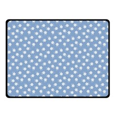 Faded Blue White Floral Print Fleece Blanket (small) by SpinnyChairDesigns