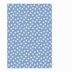 Faded Blue White Floral Print Small Garden Flag (two Sides) by SpinnyChairDesigns