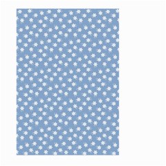 Faded Blue White Floral Print Large Garden Flag (two Sides) by SpinnyChairDesigns