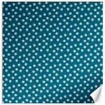 Teal White Floral Print Canvas 16  x 16  15.2 x15.41  Canvas - 1