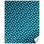 Teal White Floral Print Canvas 11  x 14  10.95 x13.48  Canvas - 1