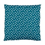 Teal White Floral Print Standard Cushion Case (One Side) Front